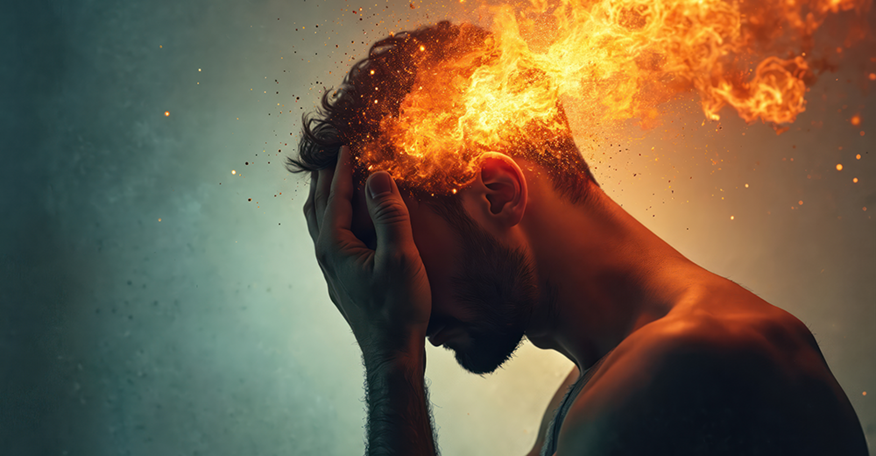 Person putting hands on face in dispair