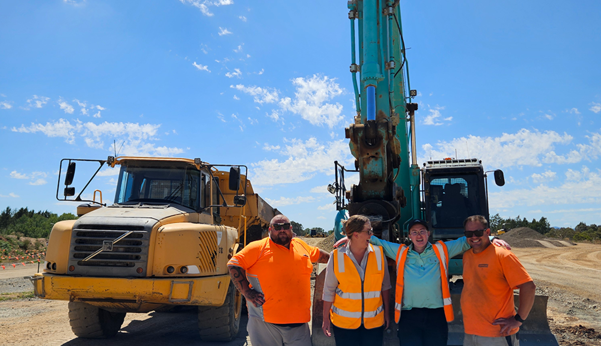 Wodens staff next to heavy machinery 